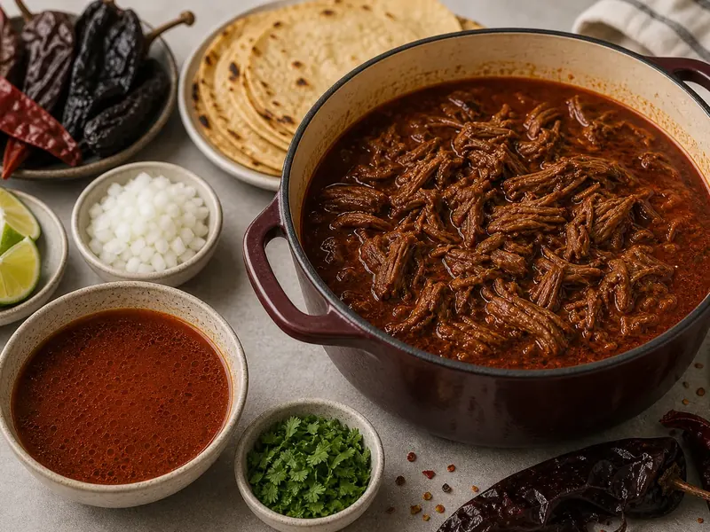 Birria Recipe (Mexican Chile-Braised Beef) finished texture and serving consistency