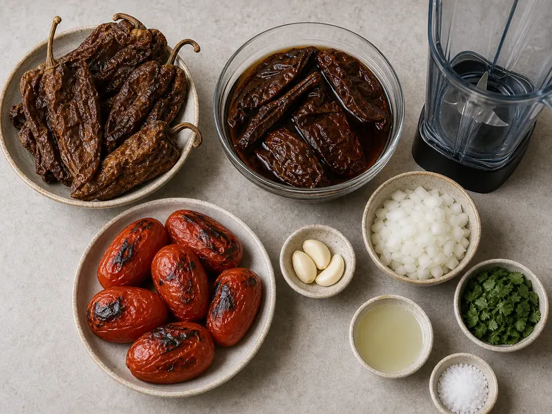 Chipotle Meco Salsa preparation and ingredients