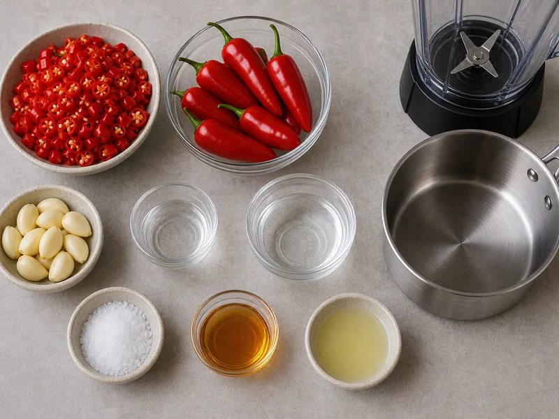 Fresno Hot Sauce preparation and ingredients