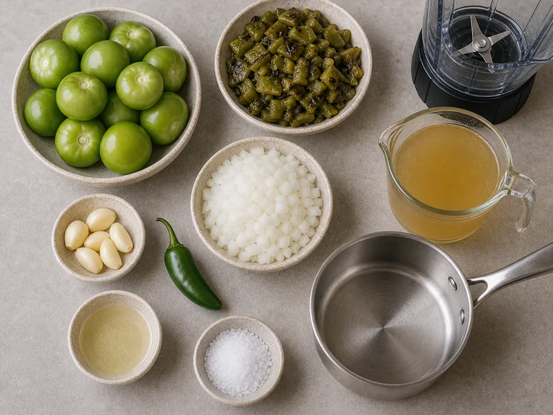 Green Enchilada Sauce preparation and ingredients