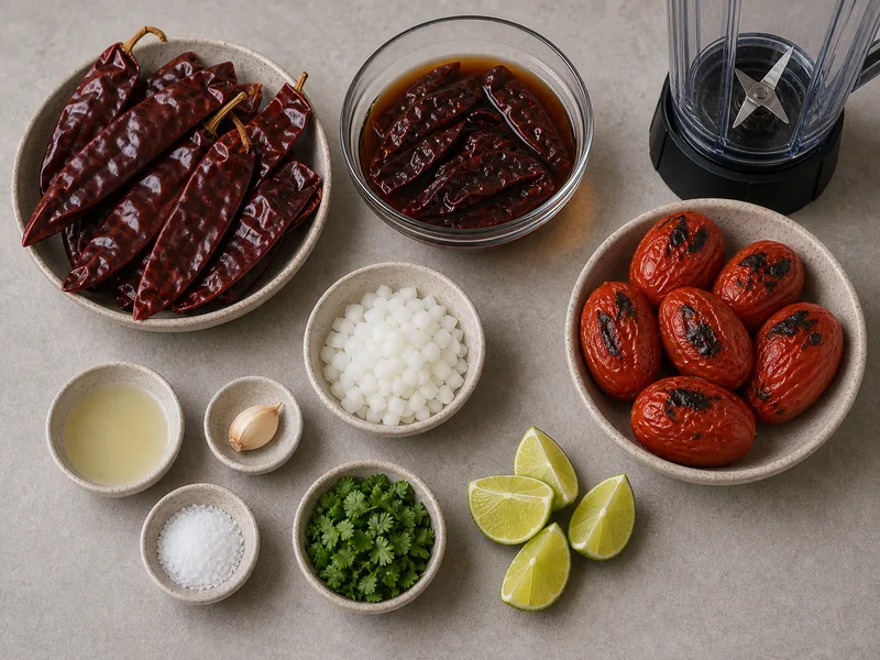 Guajillo Salsa preparation and ingredients