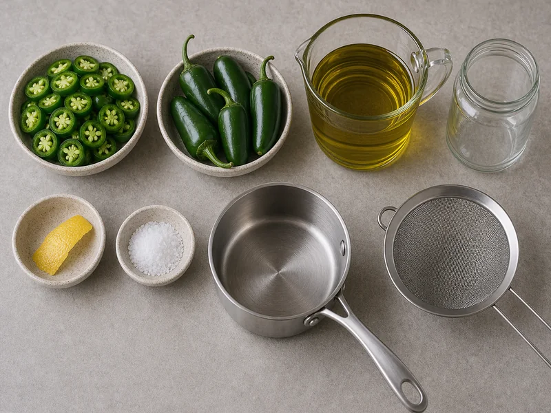 Jalapeno Infused Olive Oil preparation and ingredients