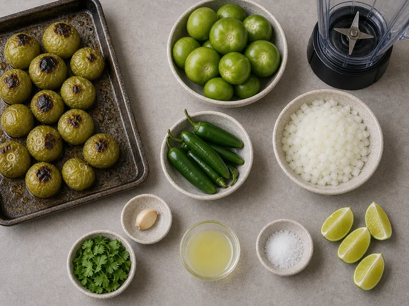 Jalapeno Salsa Verde preparation and ingredients