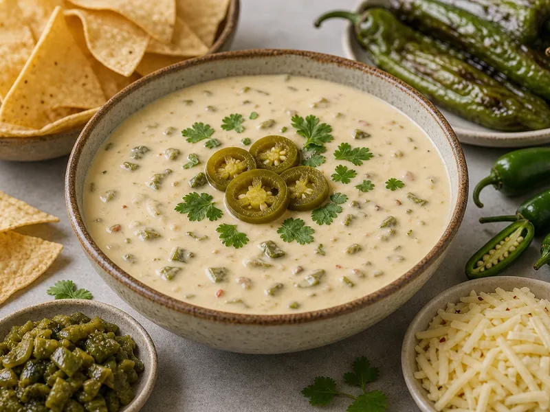 Pepper Jack Queso Recipe finished texture and serving consistency