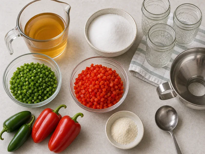 Pepper Jelly Recipe (Jalapeno & Habanero) preparation and ingredients