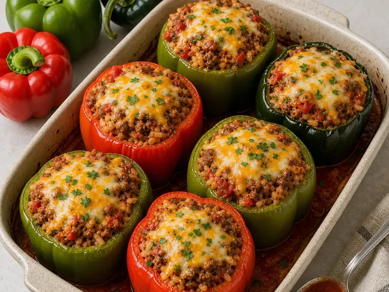Stuffed Pepper Recipe (Bell & Poblano) finished texture and serving consistency