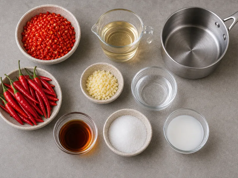 Sweet Thai Chili Sauce preparation and ingredients