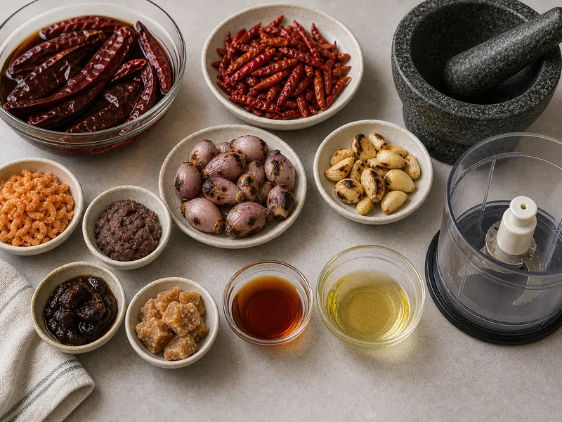 Thai Chili Paste (Nam Prik Pao) Recipe preparation and ingredients