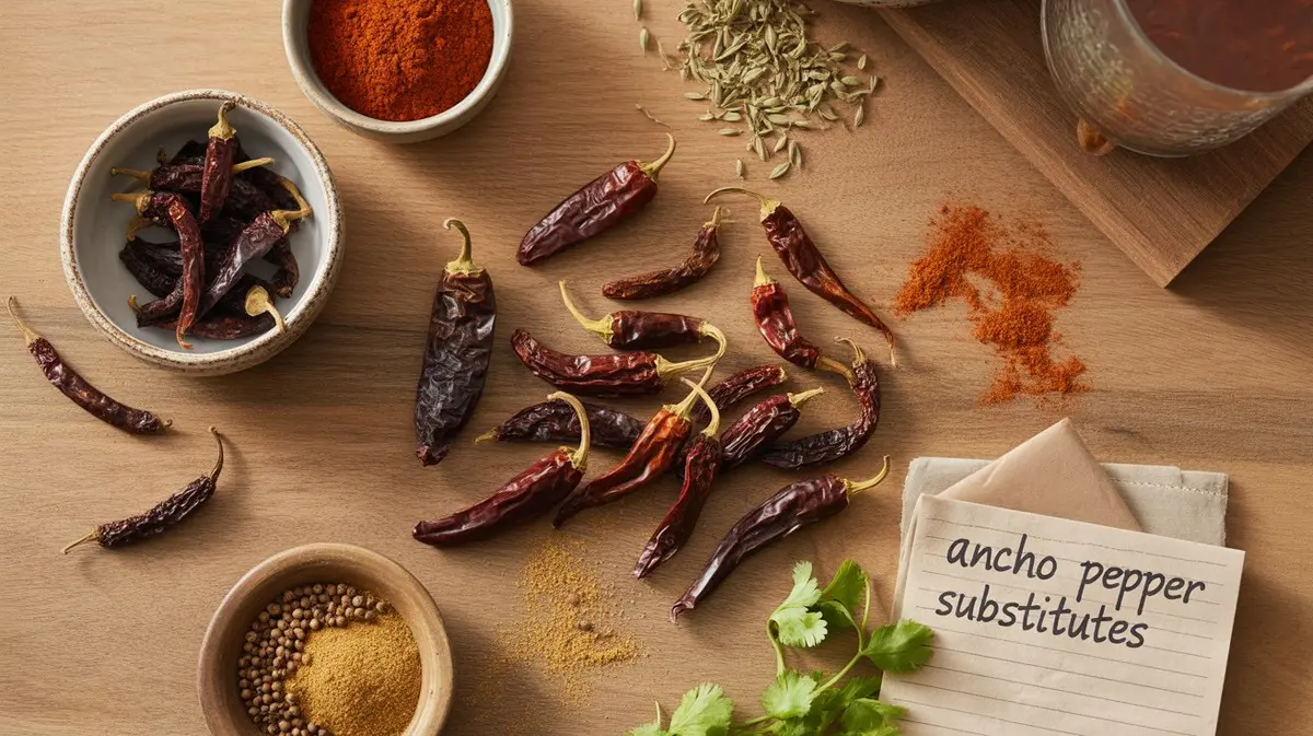 Comparison of Ancho Pepper with similar peppers for substitution