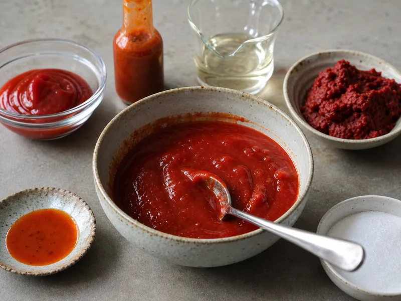 Chili sauce substitutes with ketchup, hot sauce, tomato paste, vinegar, sriracha, and chili paste