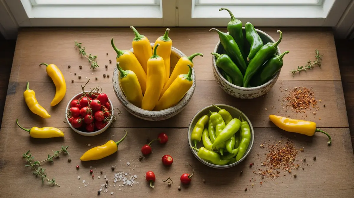 Comparison of Pepperoncini with similar peppers for substitution