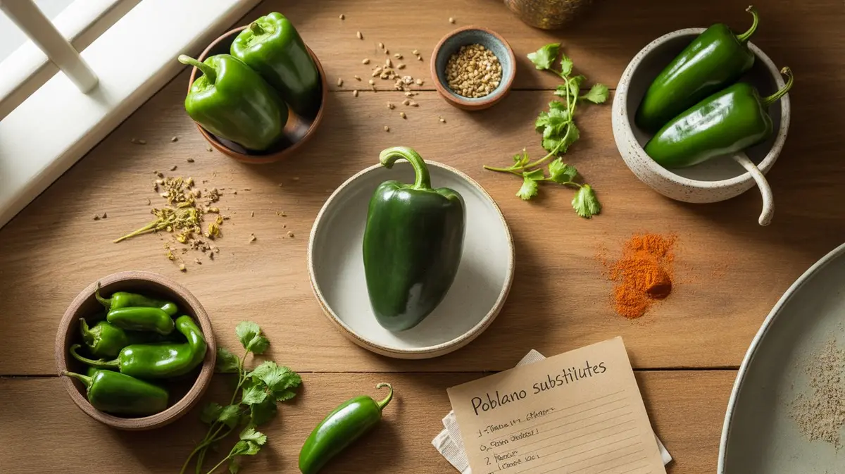Comparison of Poblano Pepper with similar peppers for substitution